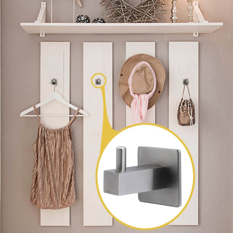 Neuhall 4 x Wall Hooks, Coat Hooks, Wall Towel Hooks,