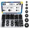 ZQZ 180 Pack Black Locknuts Assortment Kit, M3 M4 M5