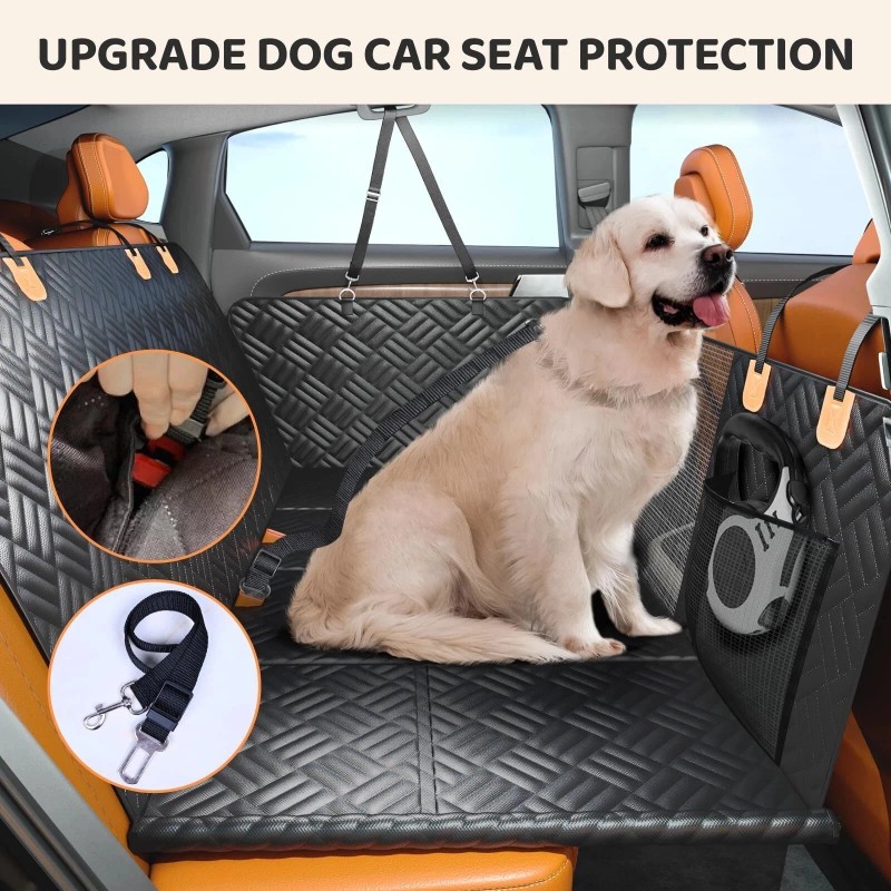 PROZAR Dog Car Seat Cover for Back Seat Hard Bottom