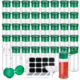 Supkiir Plastic Spice Jars, 50Pcs Spice Containers with Shaker Lids Bottles Seasoning Shaker Jars 3.3 oz/100ml for Storing Spices, Seasonings, Herbs, Powders