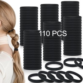 110 Pcs Ligas para Peinar el Cabello, Donas para Cabello Altamente Elásticas Lazos del Pelo para Coleta, Bandas de Goma de Pelo Algodón sin Costuras Corbatas para Niñas y Mujeres (ferroso)
