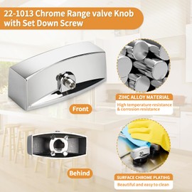 Range Valve Knob for Kitchen Gas Stove, Oven Hob Panel Control Knob Compatible with D-Shaped air Interface Burner Gas Valve, Upgrade Replacement Commercial Grill Chrome Knobs