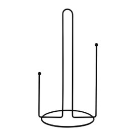 QUVIO Kitchen Roll Holder - Kitchen Roll Holder Standing - Kitchen Paper - Kitchen Accessories - Metal - 15 x 16.5 x 30 cm (L x W x H) - Black