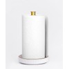 VROOMIUM Gold Paper Towel Holder Countertop, Ceramic Base Easy-to-Clean, 1.5