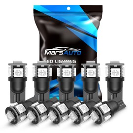 Marsauto 194 LED Light Bulbs Red,T10 168 2825 5SMD Replacement bulbs for License Plate Lights Lamp, Courtesy Dome Map Door Dashboard Instrument Lights, Super Bright Pack of 10