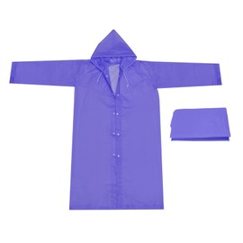 PATIKIL Adult Rain Poncho Lightweight Reusable EVA Waterproof Raincoat for Men and Women Purple