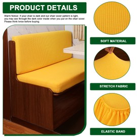 CRFATOP 2 Set RV Dinette Cushion Covers Jacquard Camper Cushion Slipcover Stretch 2 Seat Sofa Chair Cover Furniture Protector for RV Camper Car Bench 2 Backrest Covers & 2 Bench Covers,Yellow