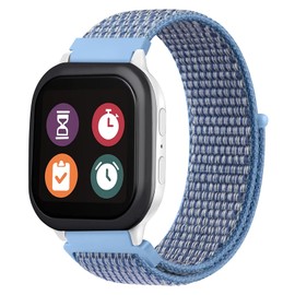 Nylon Bands for Gizmo Watch 3 Adventure 3 2 1/Gabb Watch 3e 3 2 1/SyncUP Watch/Cosmo JrTrack Watch/Garmin Bounce Watch Band, 20mm Soft Sport Breathable Hook & Loop Replacement Watch Band (Blue)