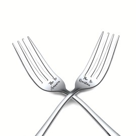 Couple Gifts Fork for Girlfriend Boyfriend Proposal Gift Fork for Husband Wife Metal Dessert Forks for Fiance Fiancee Gift Wedding Engagement Anniversary Birthday Gifts for Bride Groom