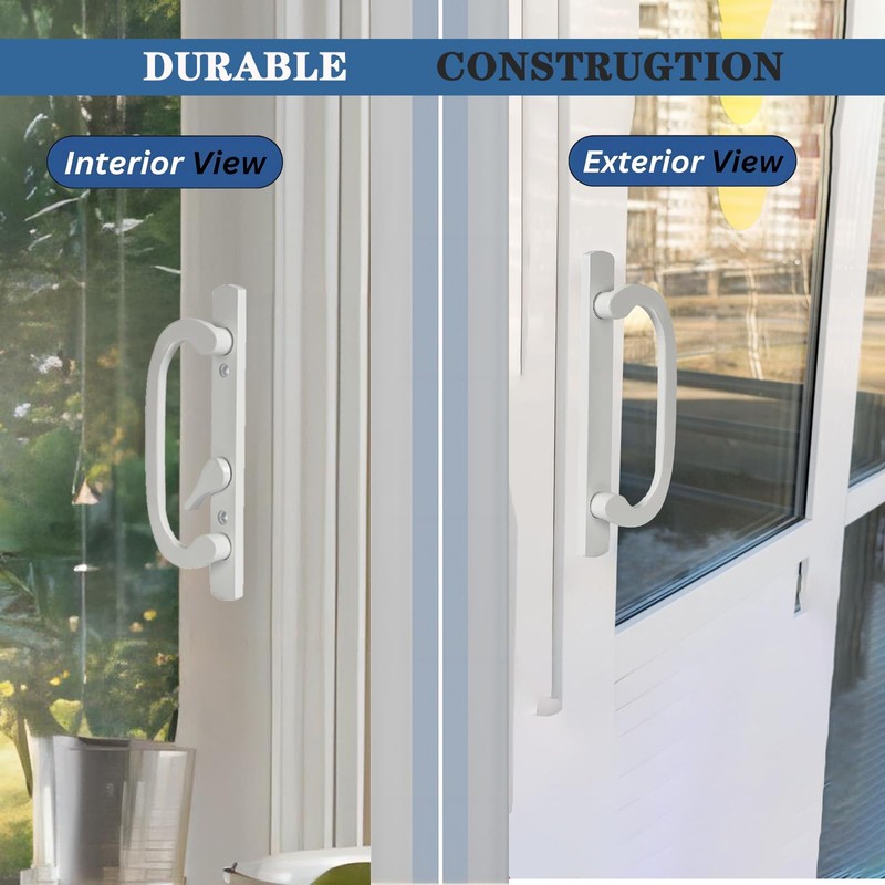 Sliding Patio Door Handle Replacement with Zinc Diecast I/E Pulls,