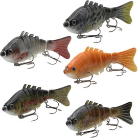 Multi Jointed Fishing Lures for Bass Trout Topwater, Hard Swimbaits for Bass Freshwater Saltwater Lifelike Fishing Lures Kit (Style 2)