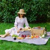 Wicker Picnic Basket for 2 with Detachable Table, Elasticated Wine
