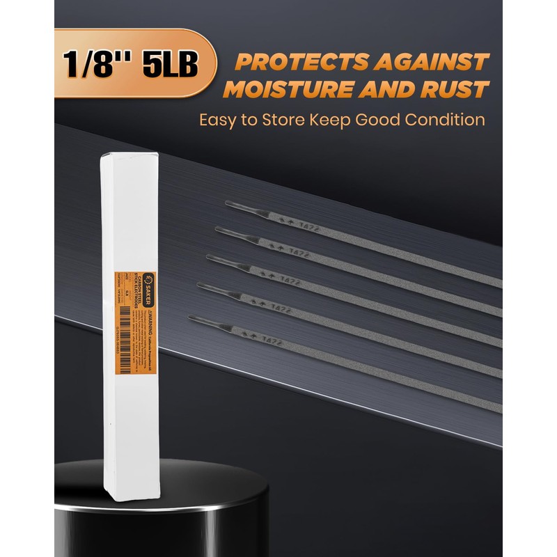 Saker E6013 Welding Rod 1/8'' 5LB Carbon Steel Stick Welding