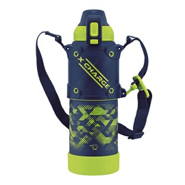 Zojirushi SD-HB10-AG Cool Bottle Water Bottle, 3.3 gal (1.0 L), Sports Type, Seamless Stop, Impact and Abrasion Resistant Protective Armor, Lime Blue