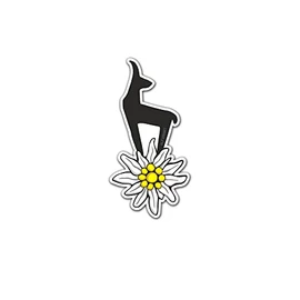 #A5620 Edelweiss Gams Mountaineering Badge Flower Sticker Car Sticker 6 x 3 cm