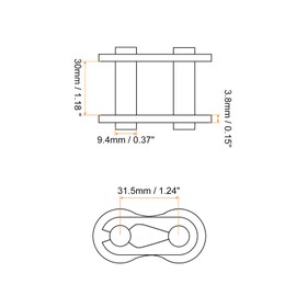 sourcing map 2Pcs #100H/ DIN/ISO 20AH Chain Master Connector Link Roller, 1-1/4" Pitch Carbon Steel, Standard Connecting Split Links