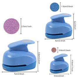 Circle Hole Punch, Katfort Circle Punch 3 Pack 3/8'' 5/8'' 1'' Circle Punches for Paper Crafts, Craft Hole Punch for Crafts Cardstock Brand Label Scrapbooking, Blue
