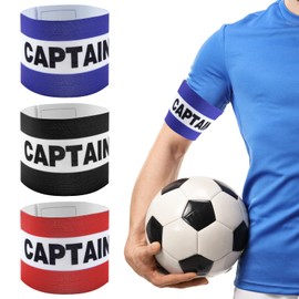 SMCEHEYA Football Captains Armbands 3Pcs Captain Armband Kid Polyester Captains Armband Adjustable Elastic Sports Arm Bands Football Accessories 3Colours Available for Football Training Adult & Youths
