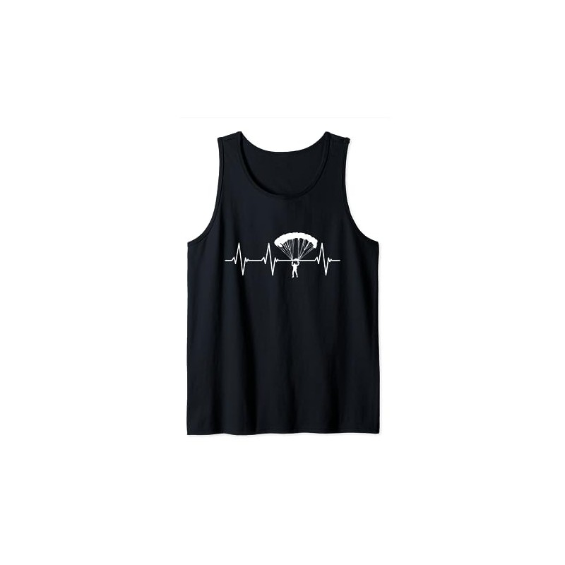 Skydiving Apparel Skydiver Heartbeat Parachuting Tank Top