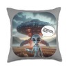 Grey Alien UFO Broke Down Duct Tape Funny Throw Pillow