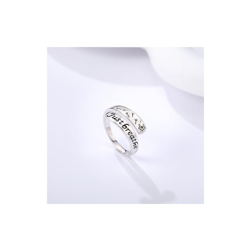 Anillo de plata de ley 925 con texto en inglés