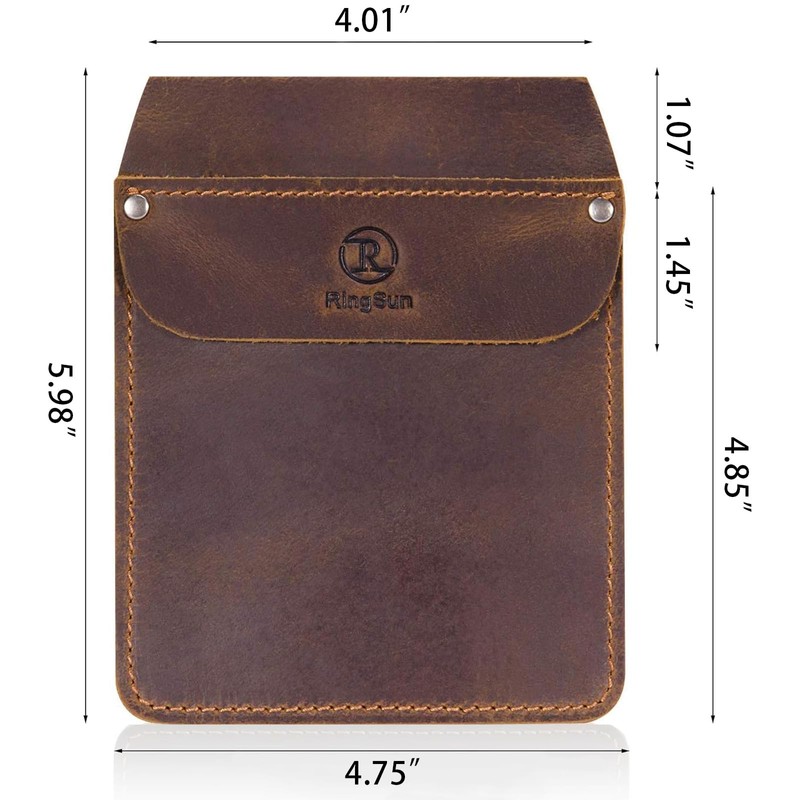 RingSun Genuine Leather Pocket Protector for Men, Durable Pocket Tool
