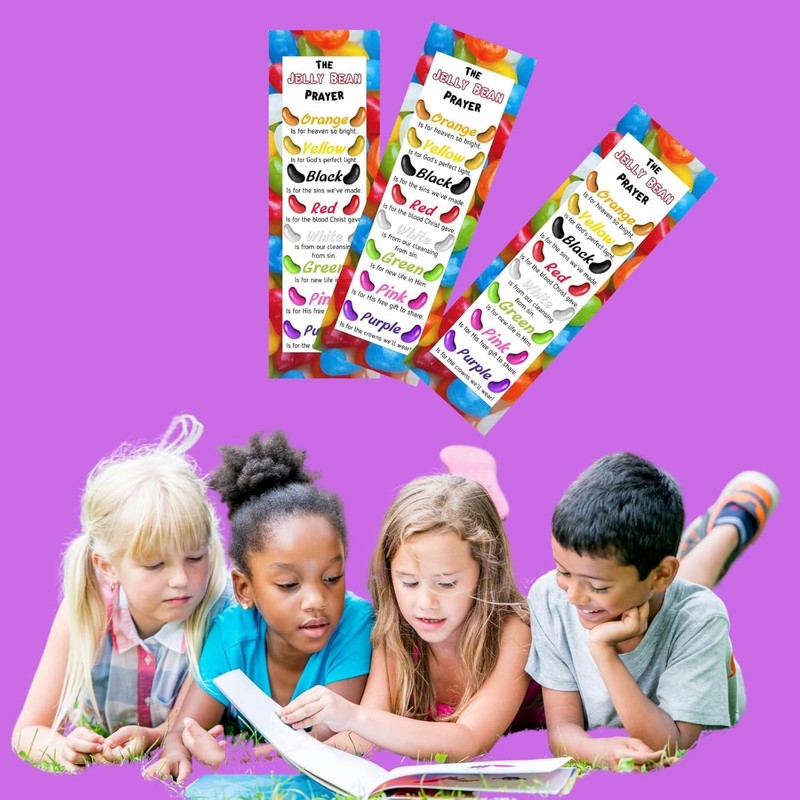 Jellybean Prayer Bookmarks - 100 Pack Christian Easter Gifts for
