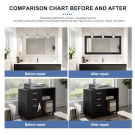 TIANLDD TIANLDD 27 FT Wood Grain Wallpaper Border, Removable Waterproof Mirror Border Peel and Stick,Bathroom Mirror Frame Border.(Black)