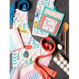 DII Easter Folk Collection, Springtime Kitchen, Dishtowel Set, Easter Garden, 4 Piece