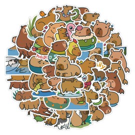 Capybara Stickers for Laptop(100 PCS),Gift for Children Teens Adults Girl Boys,Waterproof Stickers for Water Bottle,Capybara Vinyl Stickers for Scrapbook,Skateboard,Bike,Phone,Dairy