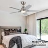 putroad 42 Inch Ceiling Fans with Lights, Brushed Nickel Ceiling