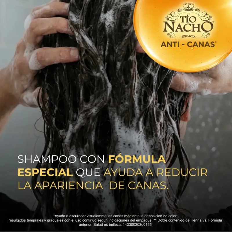 Tío Nacho Henna Egipcia Fórmula Avanzada Anti-canas, 950ml