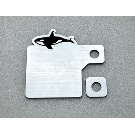 Licenseplate-006 Motorcycle Demulsion Sticker Acrylic Plate (Orca Whale) 0.06 inch (1.5 mm) Spacer Acrylic 2 Layer Hairline Silver
