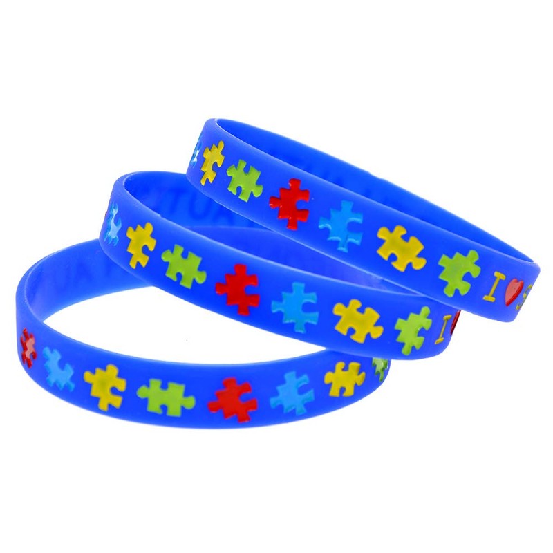 Set of 3 'I Love Someone with Autism' Wristbands Bracelets