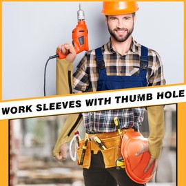 Suhine 2 Pairs Leather Arm Guards Leather Welding Work Sleeves Cut Resistant Arm Protectors for Thin Skin Bruising Men Women (Medium)