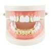 Huliyhus 18K Gold Plated Hip Hop Teeth Grillz Caps Open