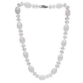 TreasureBay Handmade Womens Beaded Necklace Natural Gemstones Healing Crystal Jewellery (Clear Rock Quartz)