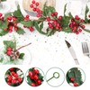 Red Berry Christmas Garland,Artificial Berry Garland Flexible Greenery Garland with