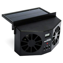 CYDZSW - Ventilador de escape con energía solar para coche, ventiladores de ventana de flujo de aire, ventilador de escape con energía solar de 2 W (negro)