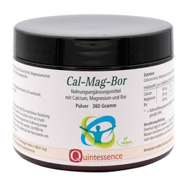 Quintessence Cal-Mag-Bor 360 g Powder - High Bioavailability - Vegan & No Additives - Blend of Calcium Citrate, Magnesium Citrate & Sodium Borate (Borax) - Produced in Austria