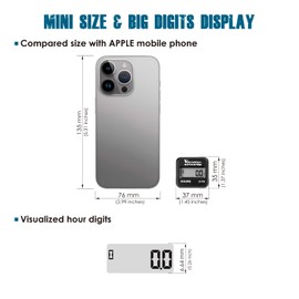 Runleader Digital Mini Vibration Hour Meter for Maintenance,Works on Compressor Generator Outboard Motor Brush Cutter Dirt Bike etc.