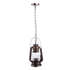 Modern Exterior Pendant Light Lantern, 18.9" LED Outdoor Hanging Lantern Light Fixture Rustic Lantern Chandelier Pendant Hanging Lighting Fixture for Dining Room Kitchen Entryway Decor (Black)