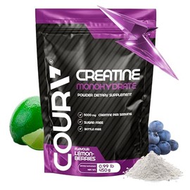 COURA Monohidrato de creatina sabor a bayas de limón - Suplemento deportivo - Fuerza y resistencia - Ideal para entrenamientos intensos - Sin gluten -