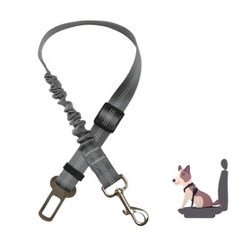 Dog Seat Belts For Cars Uk - Adjustable length - Dog Car Seat Belt, elasticated cushioning - Dog Seat Belt, Dog Travel Accessories (Grey)