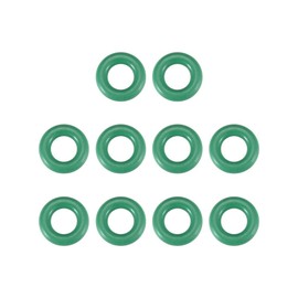 sourcing map Pack of 10 Fluororubber O-Rings FKM Seal for Machines Piping 7 mm AD 3 mm ID 2 mm Width Green
