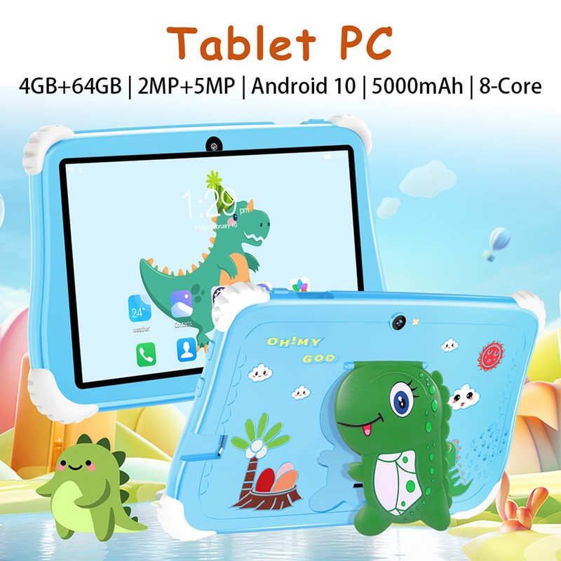 Kids Tablet 7-inch Android 10 4GB+64GB 1960*1080 High-Clear Screen Learning