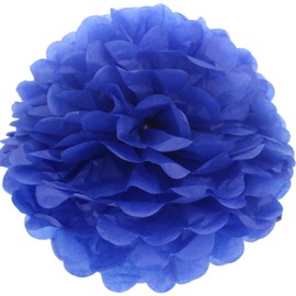 Lightingsky 10pcs DIY Decorative Tissue Paper Pom-poms Flowers Ball Perfect for Party Wedding Home Outdoor Decoration (8-inch Diameter, Blue 3)