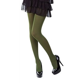 SENTELEGRI Colourful Opaque 40 Denier Tights, 23 Colours, Sizes S-XL (X-Large, Green)