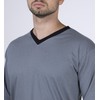 Moonline - Men's Long Pyjamas 100% Cotton with V-Neck and