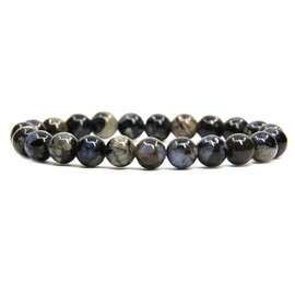 Natural Llanite Gemstone 8mm Round Beads Stretch Bracelet 7" Unisex